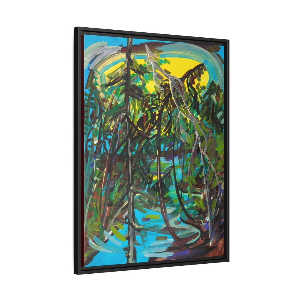 Abstract Tropical Jungle Matte Canvas Framed Wall Art