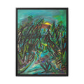 Framed Matte Canvas Art - Abstract Tropical Pathway (Multi-Color)