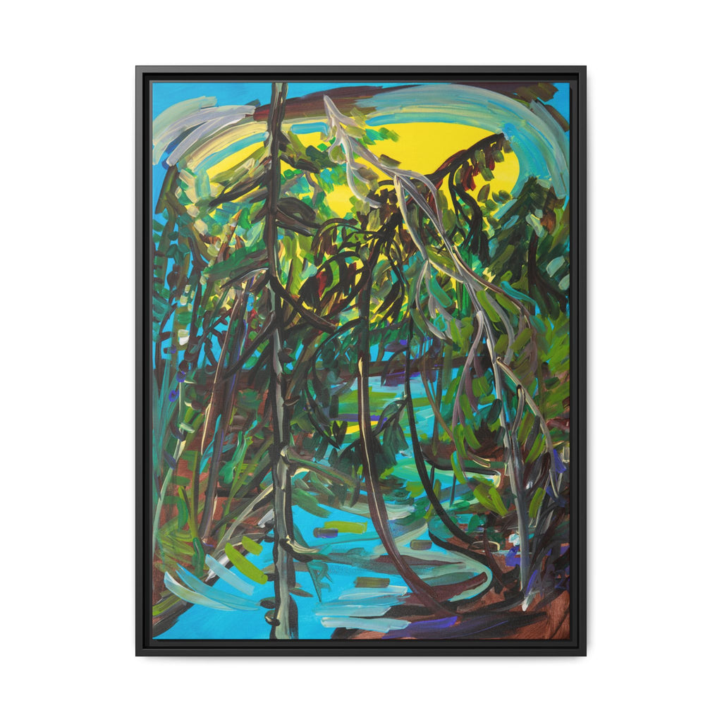 Abstract Tropical Jungle Matte Canvas Framed Wall Art