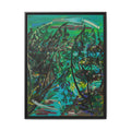 Framed Abstract Green Canvas Print — Lush Botanical Wall Art