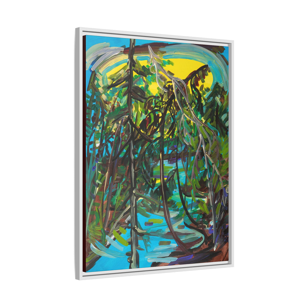 Abstract Tropical Jungle Matte Canvas Framed Wall Art