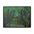 Framed Abstract Green Landscape Canvas Print