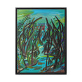 Abstract Forest Path Matte Canvas Framed Wall Art