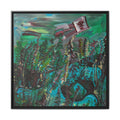 Framed Matte Canvas Print — Canadian Forest Flag Landscape