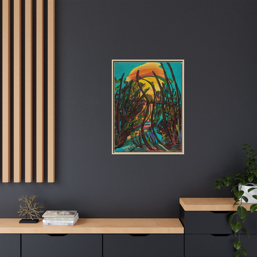 Sunset Marsh Framed Canvas Print